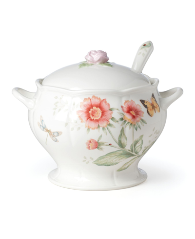 Shop Lenox Butterfly Meadow 2-piece Tureen Ladle Set In Multi And White