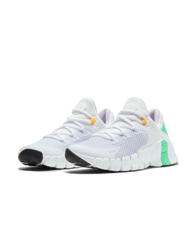 Shop Nike Women's Free Metcon 4 Training Sneakers From Finish Line In White/lilac/gray/green