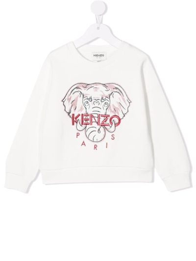 Shop Kenzo Elephant-print Sweatshirt In White