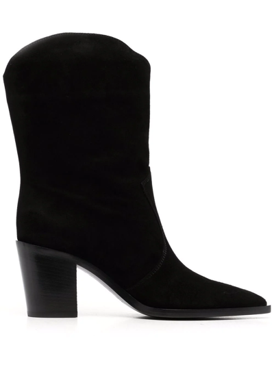 Shop Gianvito Rossi Denver Ankle Boots In Black