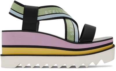 Shop Stella Mccartney Multicolor Sneakelyse Platform Sandals In 4880 Aqua-black-mint