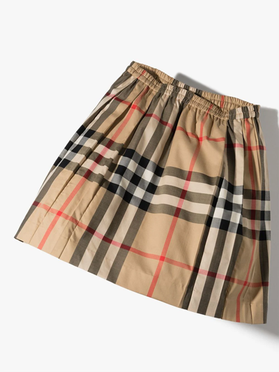 Burberry Kids' Gonna Vintage Check Hilde In Popeline Di Cotone In Beige |  ModeSens