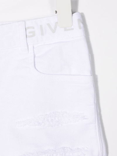 Shop Givenchy Logo-print Cotton Shorts In White