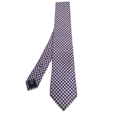 Pre-owned Ermenegildo Zegna Purple Paisley Print Silk Tie