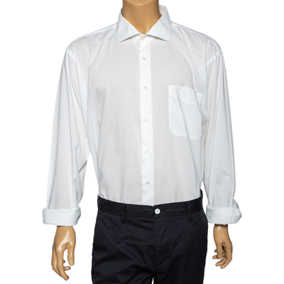 Pre-owned Balmain White Cotton Button Front Shirt 3xl