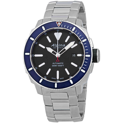 Shop Alpina Seastrong Diver Automatic Black Dial Mens Watch Al-525lbn4v6b In Black,blue,silver Tone