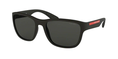 Shop Prada Linea Rossa Grey Square Mens Sunglasses Ps 01us Dg05s0 55 In Black / Grey