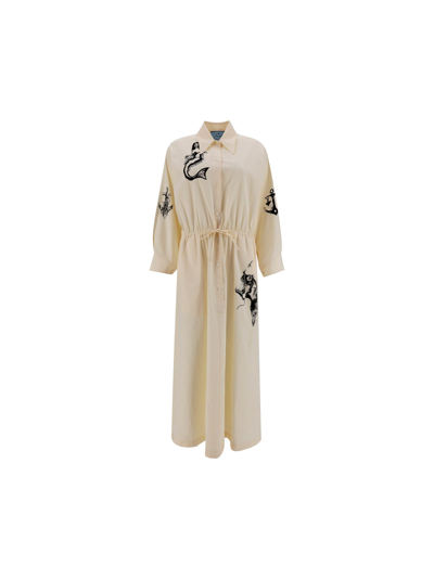 Shop Prada Women's White Other Materials Dress