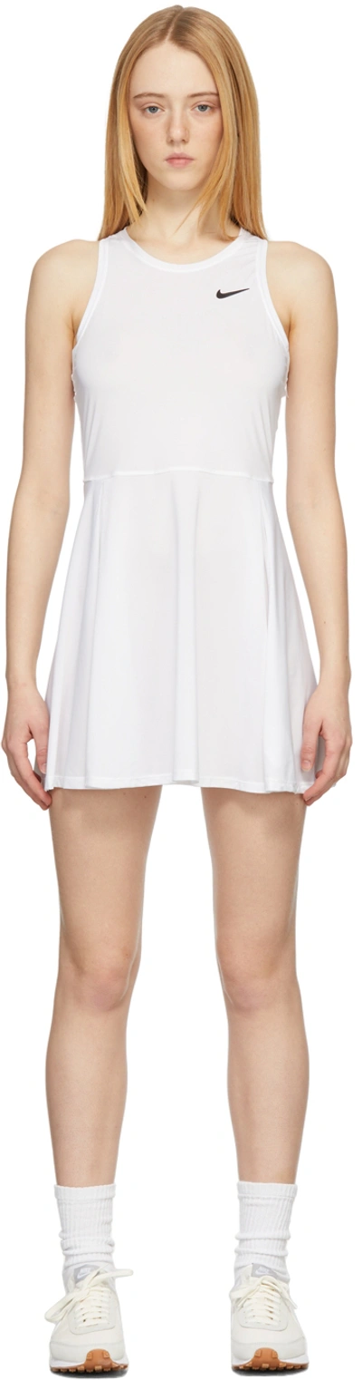 Shop Nike White Court Dri-fit Advantage Sport Dress In 100 White/black