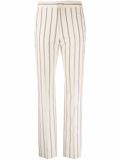 Shop Isabel Marant Cotton Blend Trousers In Neutro
