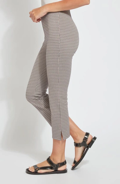 Lyssé Kick Flare Grid Print Crop Leggings In Full Bloom Grid