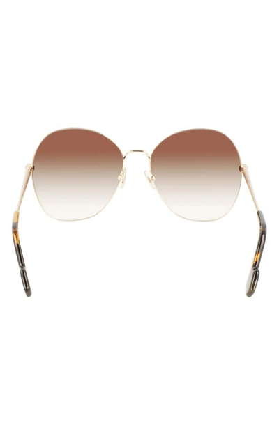 Shop Lanvin Arpege 59mm Tinted Round Sunglasses In Gold/ Gradient Brown