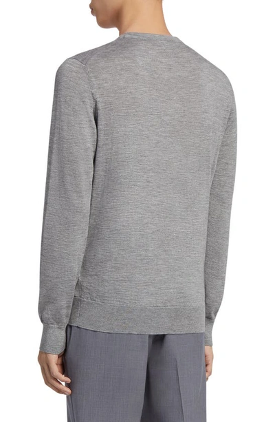 Shop Zegna Baby Island Cotton & Cashmere Crewneck Sweater In Lt Gry Sld
