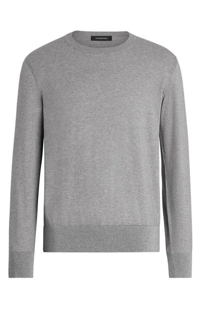 Shop Zegna Baby Island Cotton & Cashmere Crewneck Sweater In Lt Gry Sld