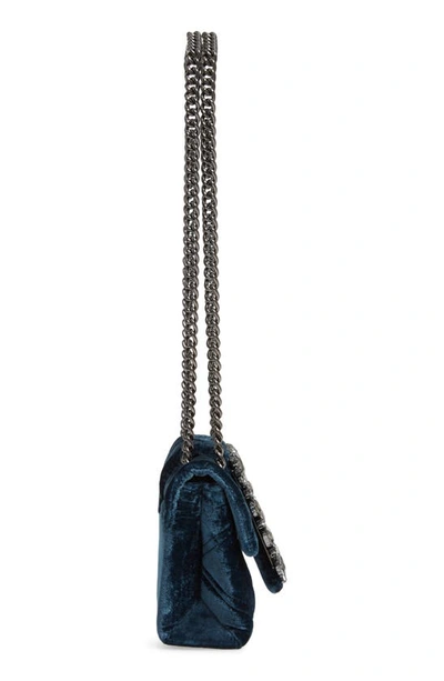 Shop Kurt Geiger Mini Mayfair Velvet Crossbody Bag In Black/ Grey