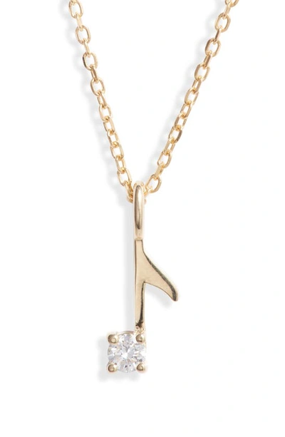 Shop Jennie Kwon Designs Musical Note Diamond Pendant Necklace In 14k Yellow