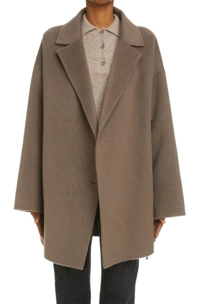 Acne Studios Oaklee Belted Wool Coat In Fox Grey