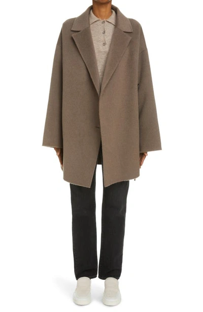 Acne Studios Oaklee Belted Wool Coat In Fox Grey