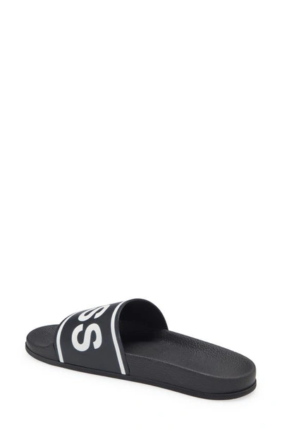 Shop Hugo Boss Bay Slide Sandal In Black