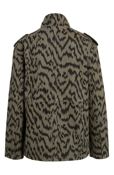 Shop Avec Les Filles Cotton Twill Cargo Jacket In Olive Zebra