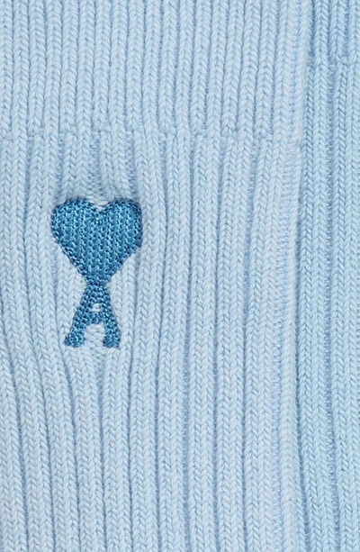 Shop Ami Alexandre Mattiussi Ami De Coeur Cotton Blend Socks In Sky Blue