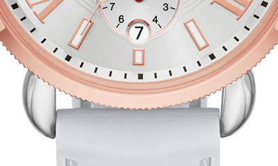 Michele Sport Sail Chronograph Watch Head With Silicone Strap, 38mm In Grey