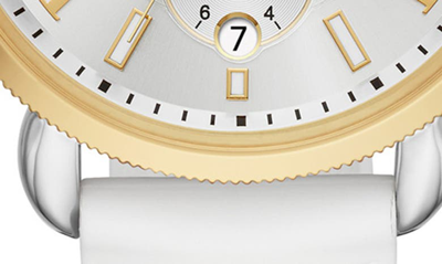 Michele Sport Sail Chronograph Watch Head With Silicone Strap, 38mm In White