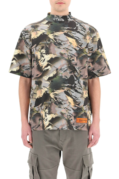 Shop Heron Preston Camouflage Print T-shirt In Mixed Colours