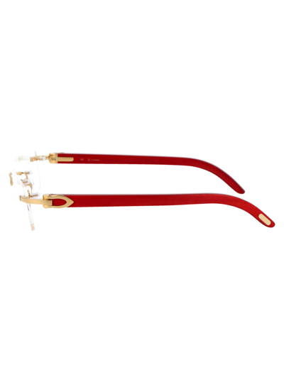 Shop Cartier Ct0052o Glasses In 006 Gold Red Transparent