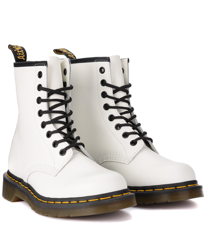 Shop Dr. Martens' Dr. Martens 1460 Smooth White Leather Ankle Boots In Bianco