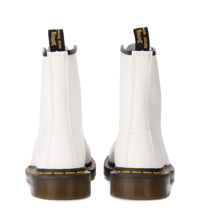Shop Dr. Martens' Dr. Martens 1460 Smooth White Leather Ankle Boots In Bianco