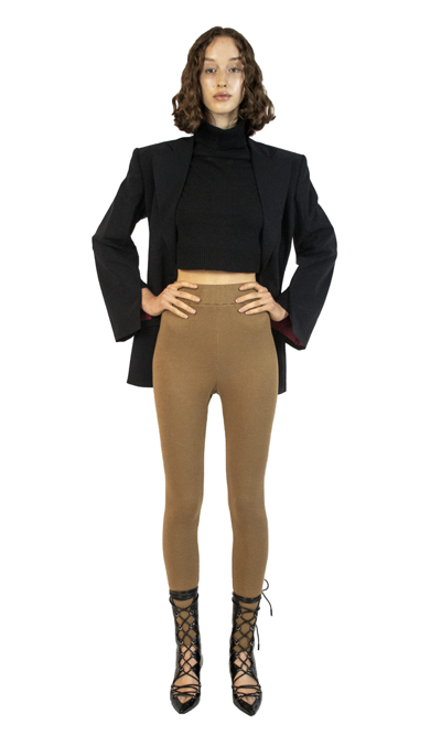 Sara Battaglia Basic Leggings In Camel