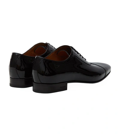 Shop Gucci Drury Patent Oxford Shoe