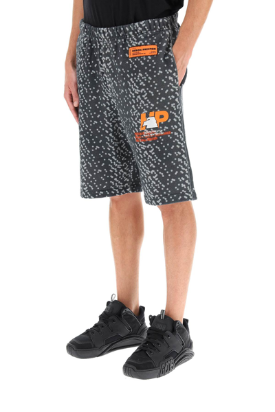 Shop Heron Preston Sweatshorts With Dots In Black Orange (grey)