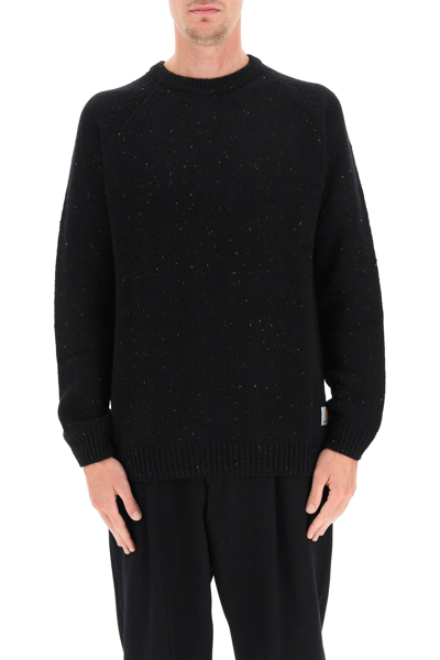 Shop Carhartt Anglistic Sweater In Speckled Black (black)