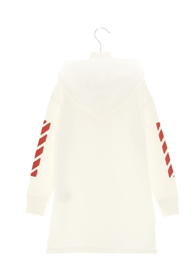 Shop Off-white Off Stamp Hooded Dress In White