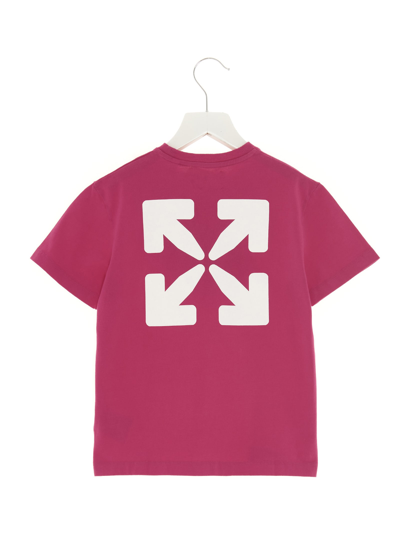 Shop Off-white Off Rounded Arrow T-shirt In Fuchsia