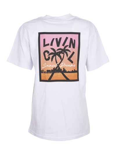 Shop Livincool White T-shirt With Logo