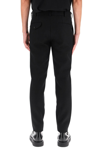 Shop Comme Des Garçons Homme Deux Slim Fit Wool Trousers In Black (black)