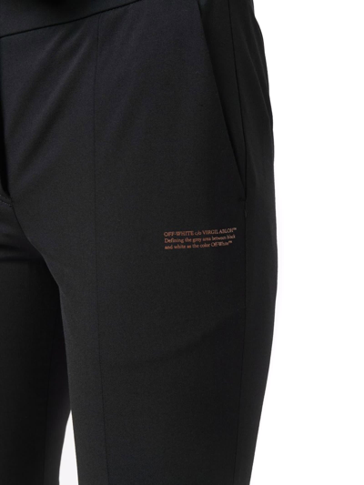 Shop Off-white Black Stretch Wool Trousers In Nero
