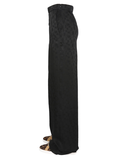 Shop Palm Angels Wide Leg Trousers In Nero