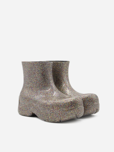 Shop Bottega Veneta Glittery Rubber Puddle Boots In Multicolor