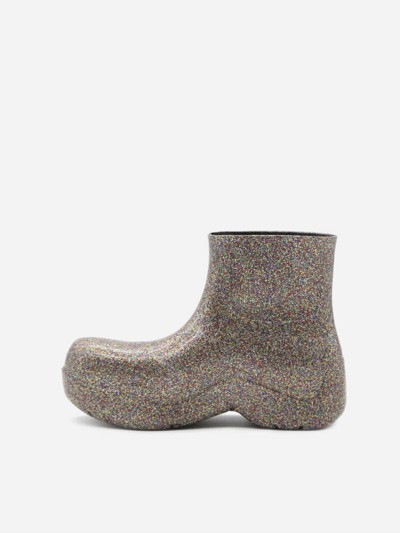 Shop Bottega Veneta Glittery Rubber Puddle Boots In Multicolor