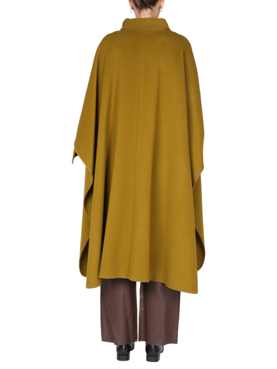 Shop Alberta Ferretti Virgin Wool Cape In Verde