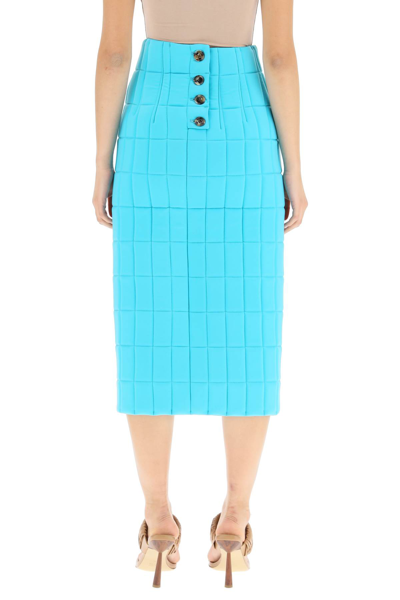 Shop A.w.a.k.e. Quilted Wrap Skirt In Turquoise (light Blue)