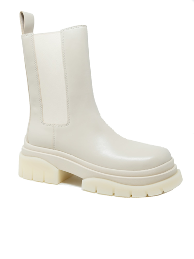 Ash Mustang Cream Ankle Boots In Cream