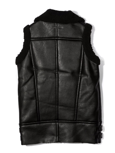 Maison Margiela Black Biker Gilet In Nero