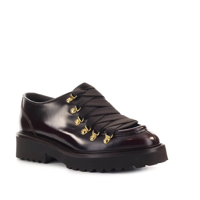 Shop Doucal's Doucals Burgundy Leather Derby Lace-up