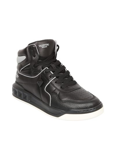 Shop Valentino Sneakers Mid-top One Stud In Black