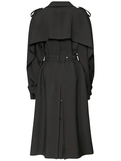 Shop Alexandre Vauthier Black Oversize Trench Coat In Nero